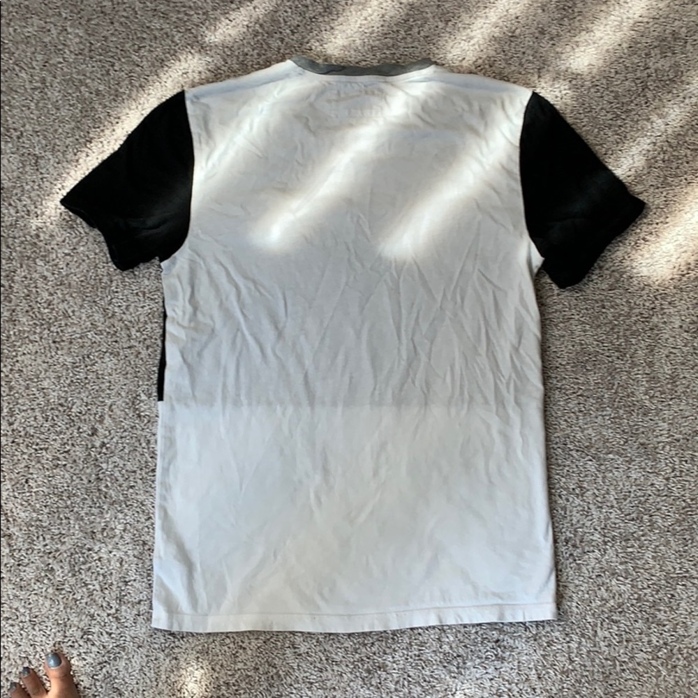 Express Black/White/Grey Colorblock Logo Tee - Picture 2 of 3